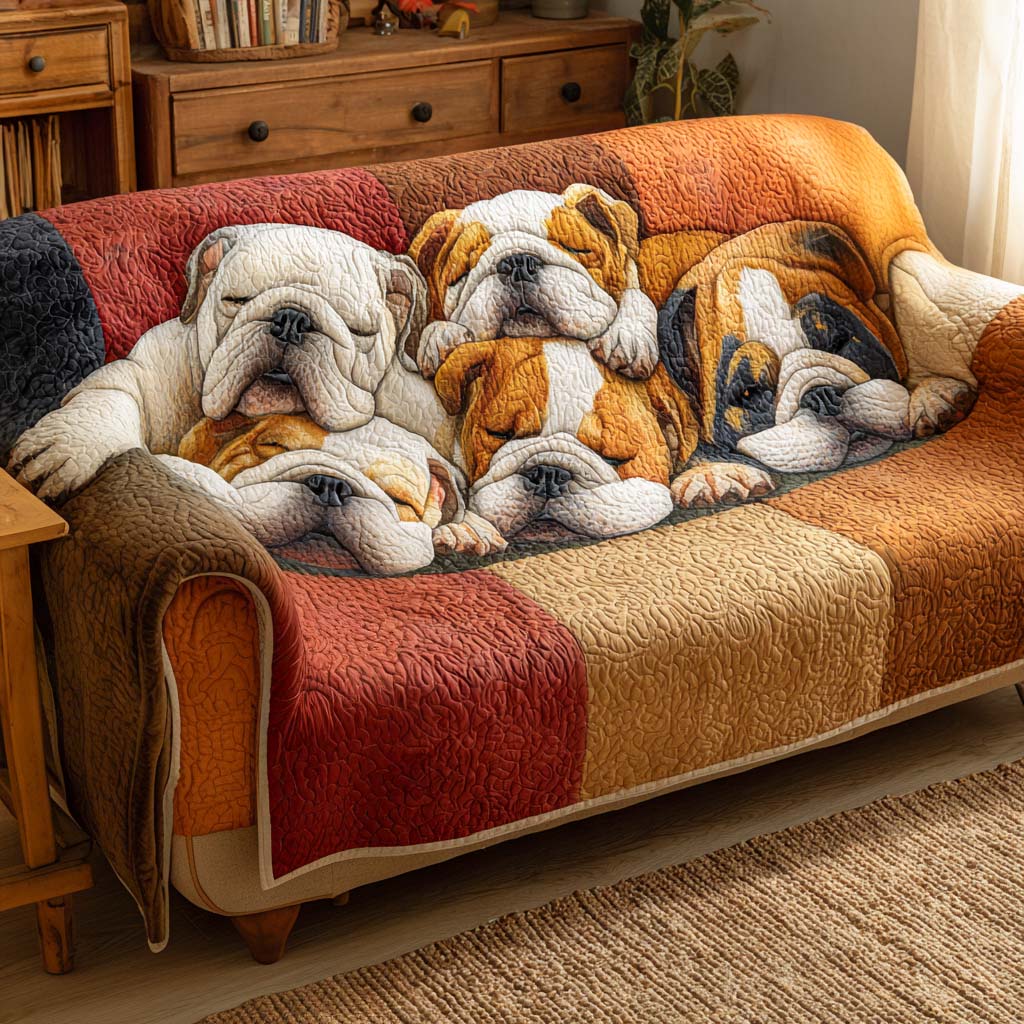 Schlafende Bulldoggen Sofaüberwurf