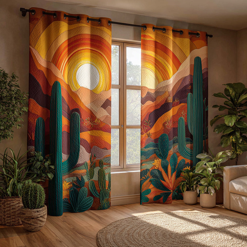Kaktus Sonnenuntergang Blüten Vorhänge