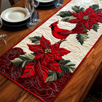 Kardinal Weihnachtsstern Eleganz Tischläufer