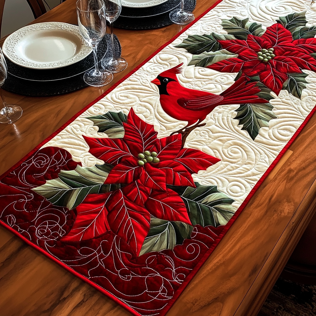 Kardinal Weihnachtsstern Eleganz Tischläufer