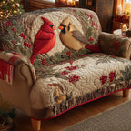 Roter Kardinal Winternest Sofaüberwurf