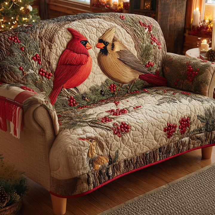 Roter Kardinal Winternest Sofaüberwurf
