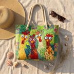 Strandtasche - Hühner auf Abenteuer