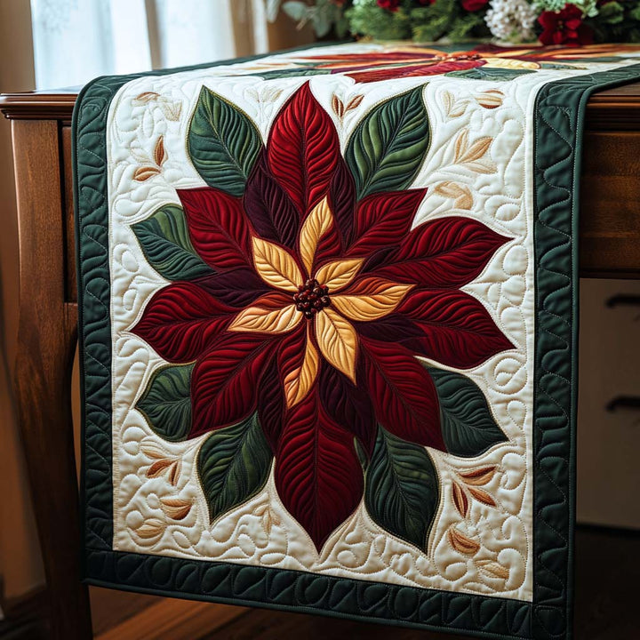 Roter Weihnachtsstern Blüte Tischläufer