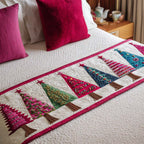 Bunte Weihnachtsbäume Patchwork Bettläufer