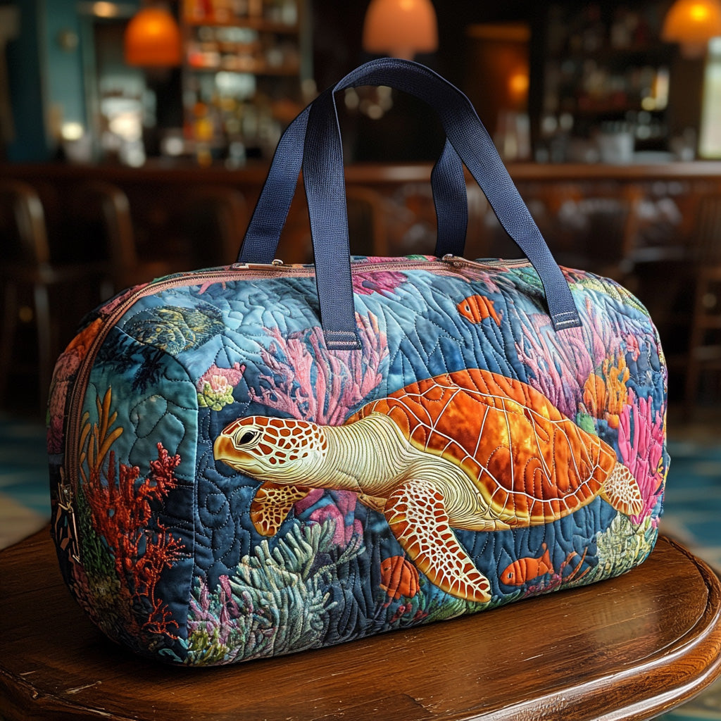 Reisetasche – Korallenfarbene Schildkröte
