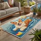 Corgi Badeparadies Teppich