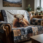 Highlandrind Patchwork Sofaüberwurf