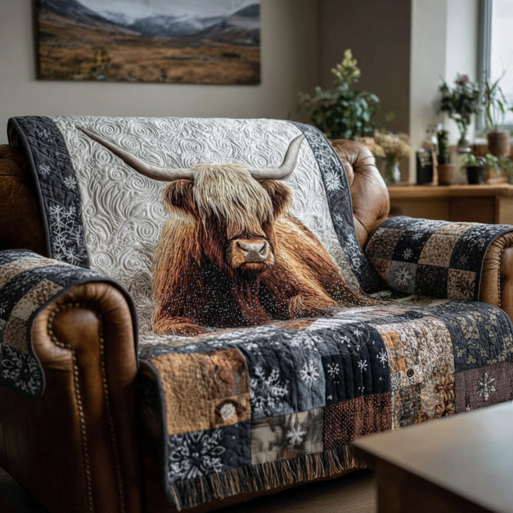 Highlandrind Patchwork Sofaüberwurf