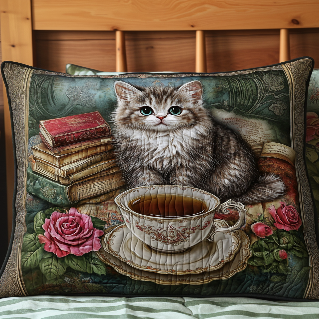 Katze Bücher Teetasse Kissenbezug