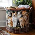 Gemütliche Orange Katzen Wäschekorb