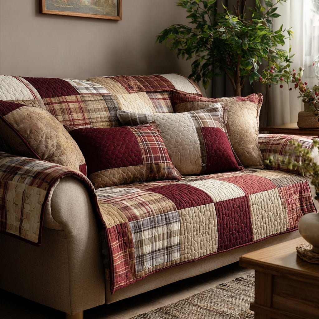 Rustikales Bauernhof Patchwork Sofaüberwurf