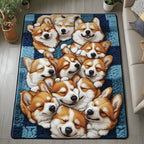 Gemütliches Corgi Schläfchen Teppich