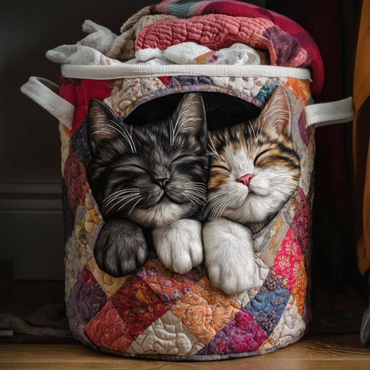 Schlafende Katzen Wäschekorb