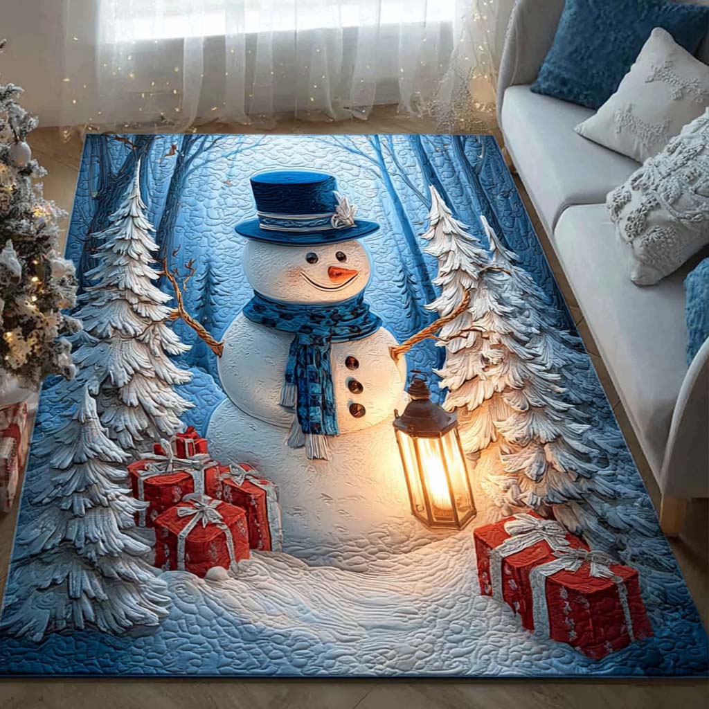 Gemütliches Schneemanndorf Teppich