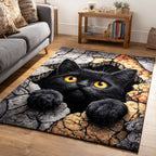 Erdspalte Schwarze Katze Teppich