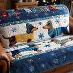 Dackelpaar Schmusen Patchwork Sofaüberwurf