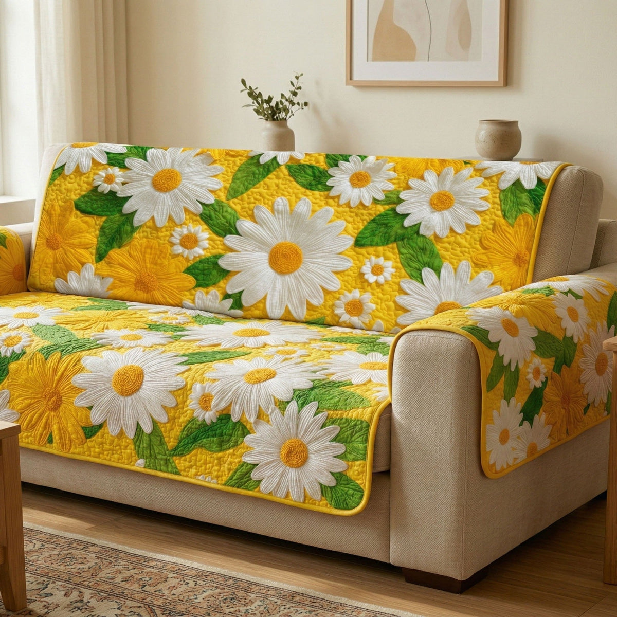 Margeriten Blütencharme Sofaüberwurf
