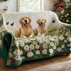 Golden Retriever Margeriten Sofaüberwurf