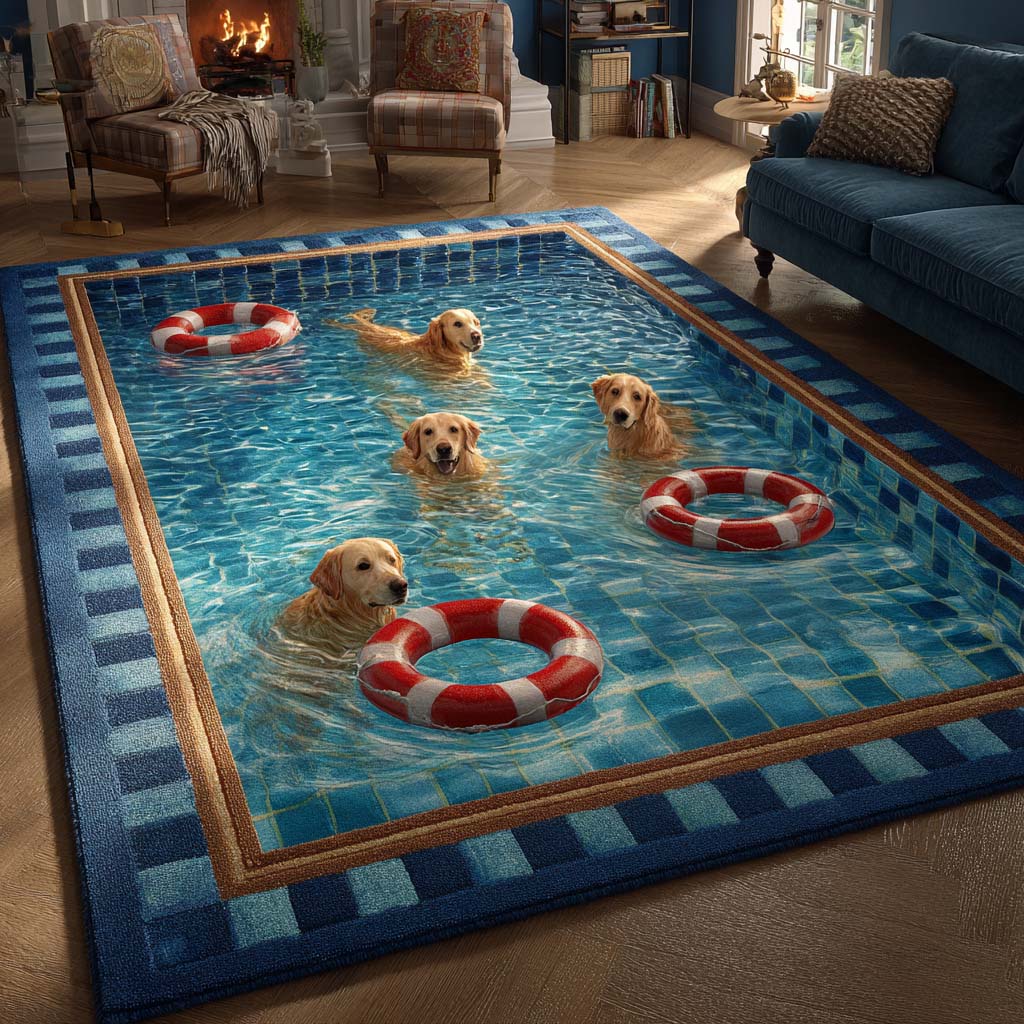 Tiefer Golden Retriever Pool Teppich