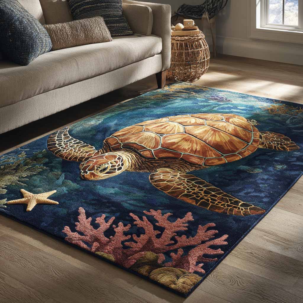 Tiefsee Schildkrötenfahrer Teppich