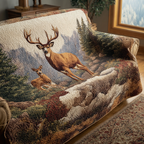 Hirsch Bergwald Refugium Sofaüberwurf