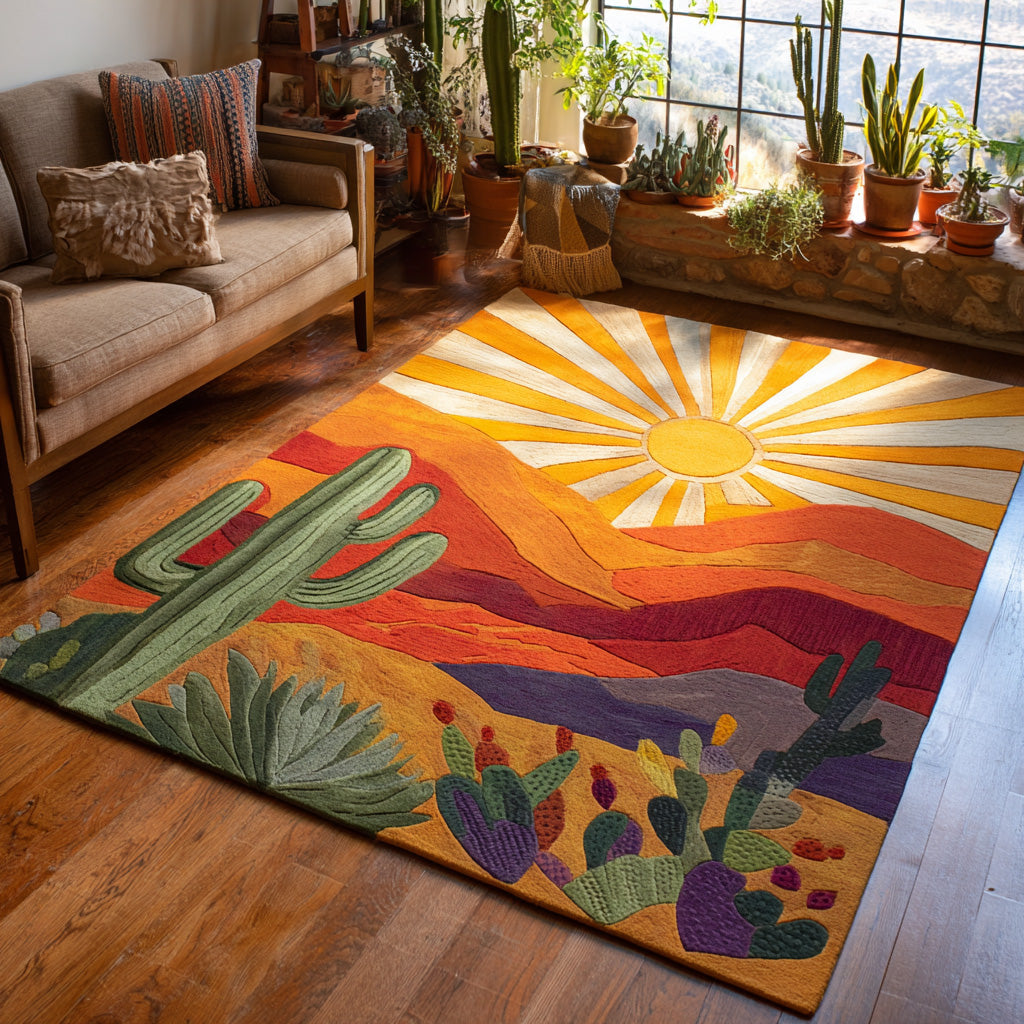 Wüstenglühen Sonnenuntergang Teppich