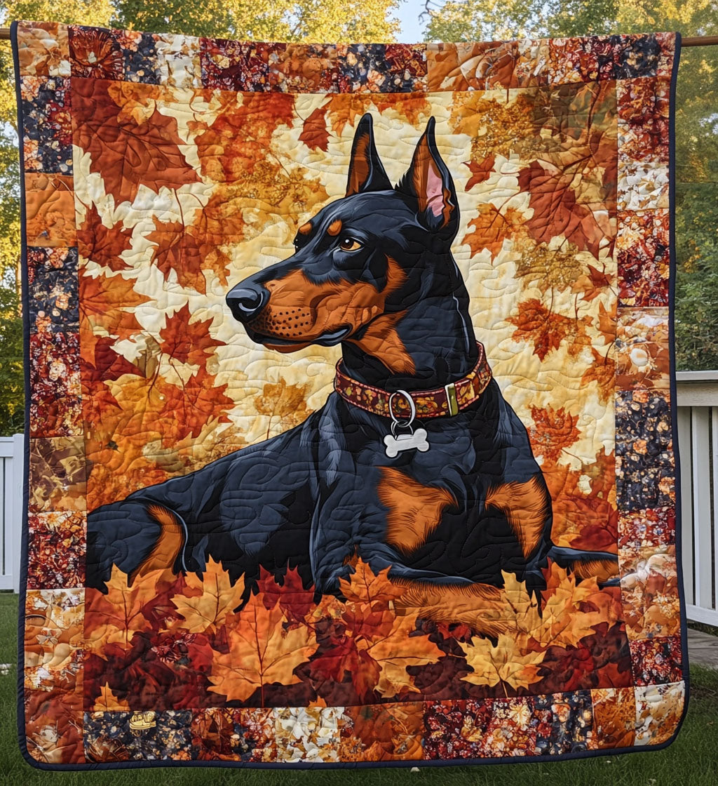 Dobermann Herbstlaub Decke