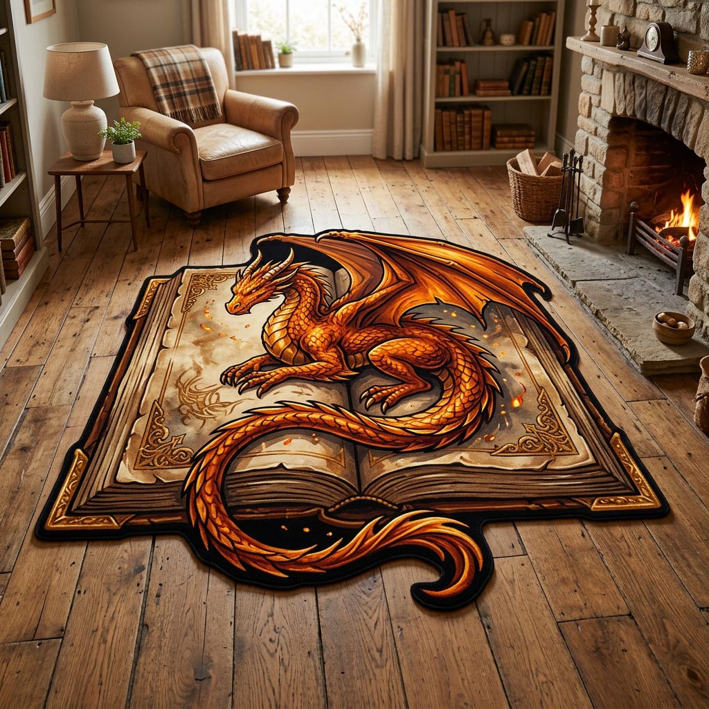 Roter Drache Buchschatz Sonderform Decke
