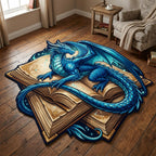 Blauer Drache Buchschatz Sonderform Decke