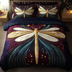 Bunte Libelle Mandala 3-teiliges Bettwäsche-Set