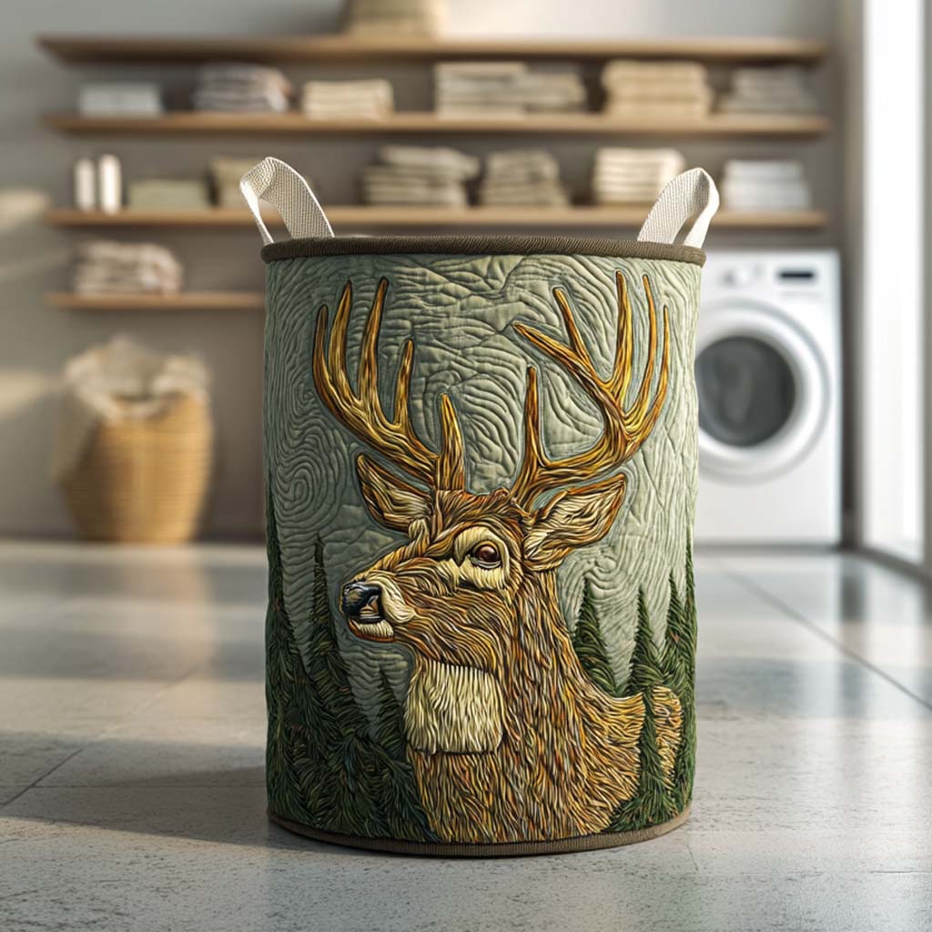 Hirsch im Relief Wäschekorb