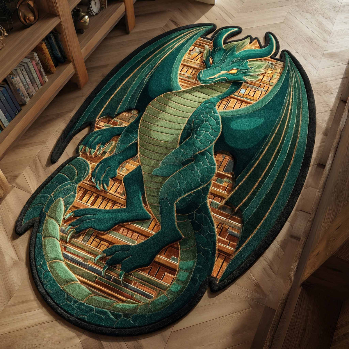Smaragdgrüner Drache Sonderform Decke