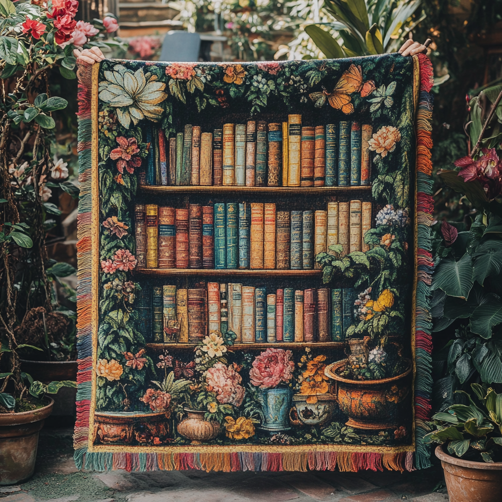 Verzauberte Bücherbibliothek Gewebt Sofadecke
