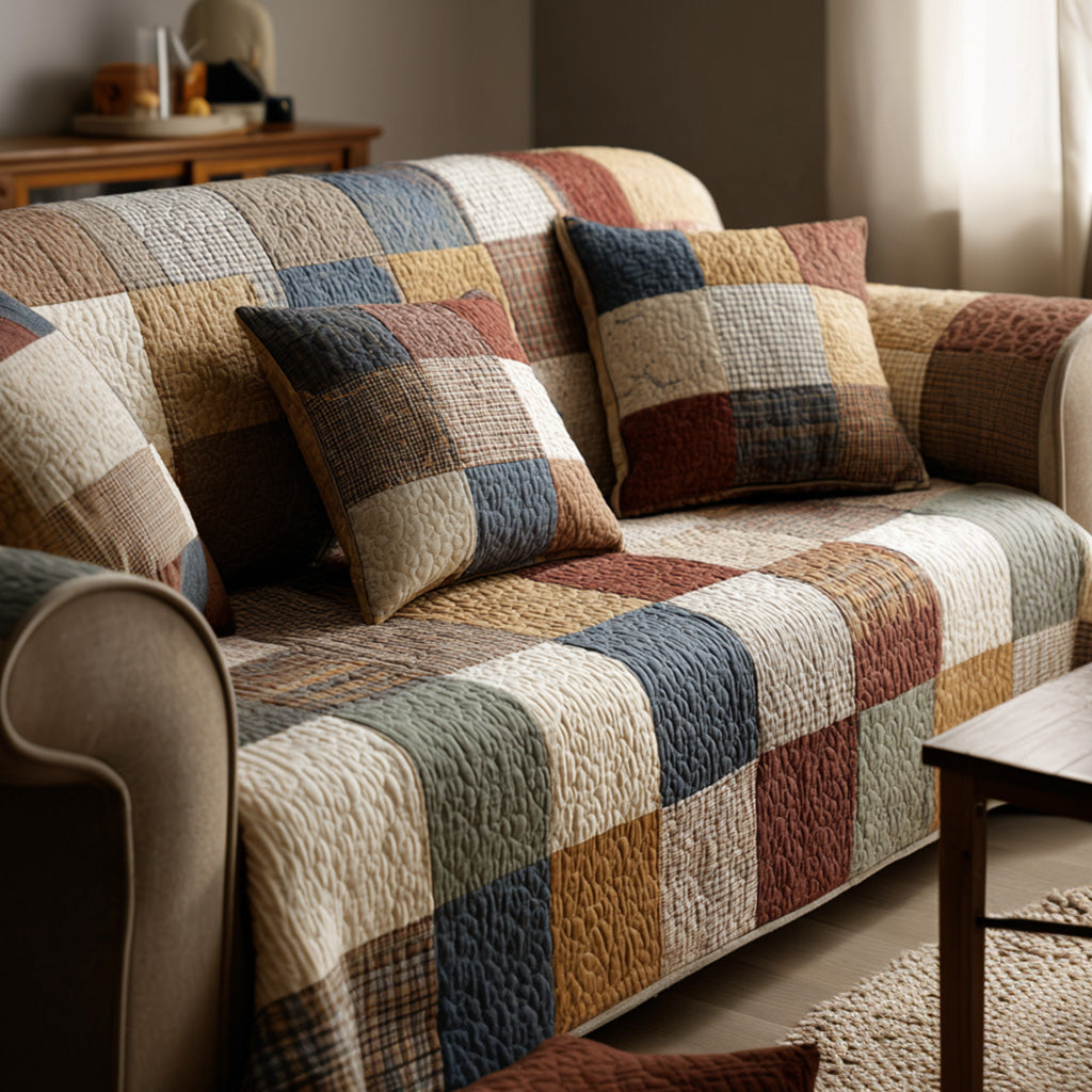 Rustikales Bauernhof Patchwork Sofaüberwurf