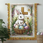 Treuer Osterhase Eierkorb Kreuz Gewebt Sofadecke