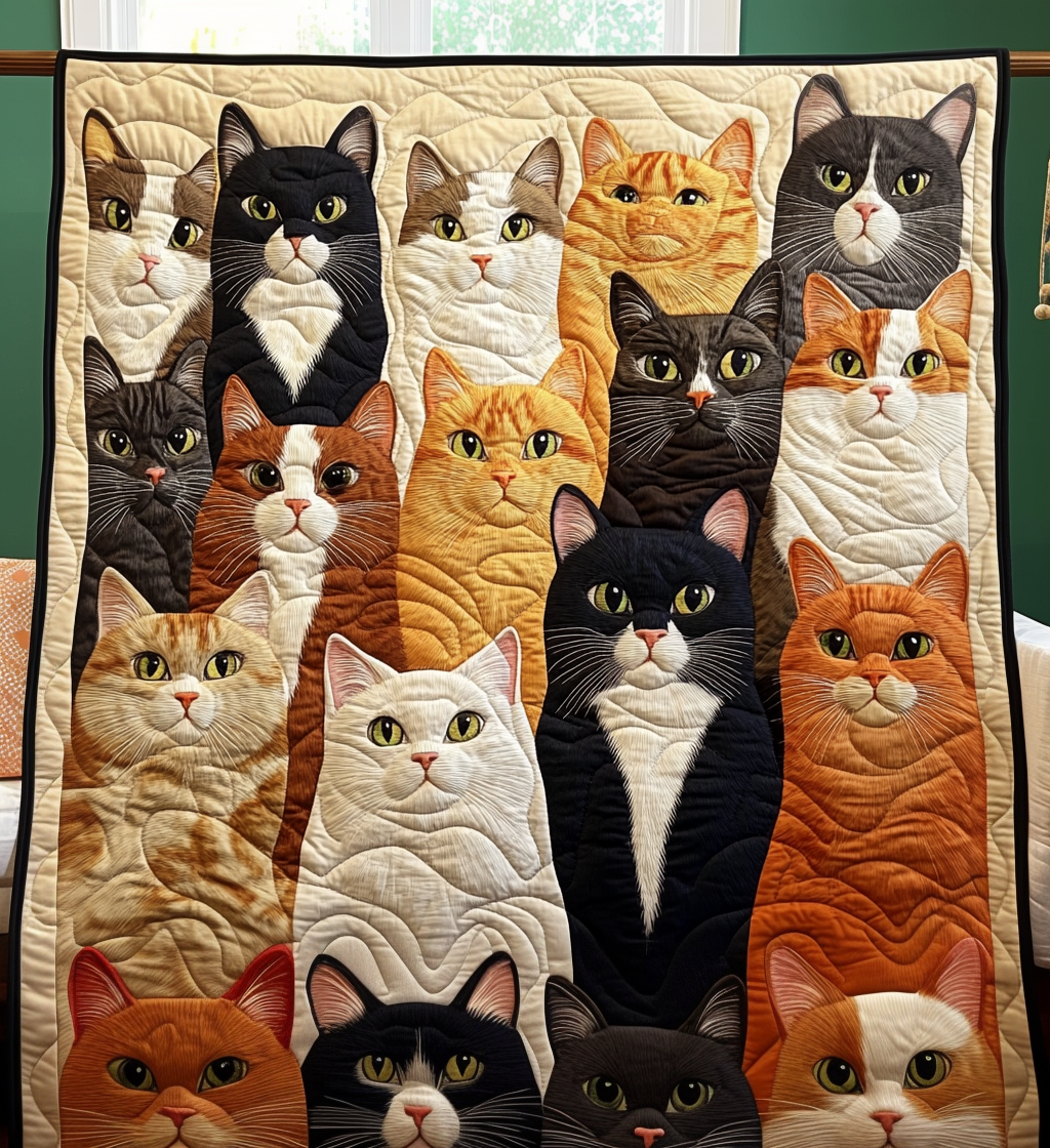 Bunte Katzensammlung Decke