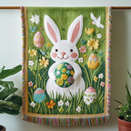 Festlicher Osterhase Eier Gewebt Sofadecke