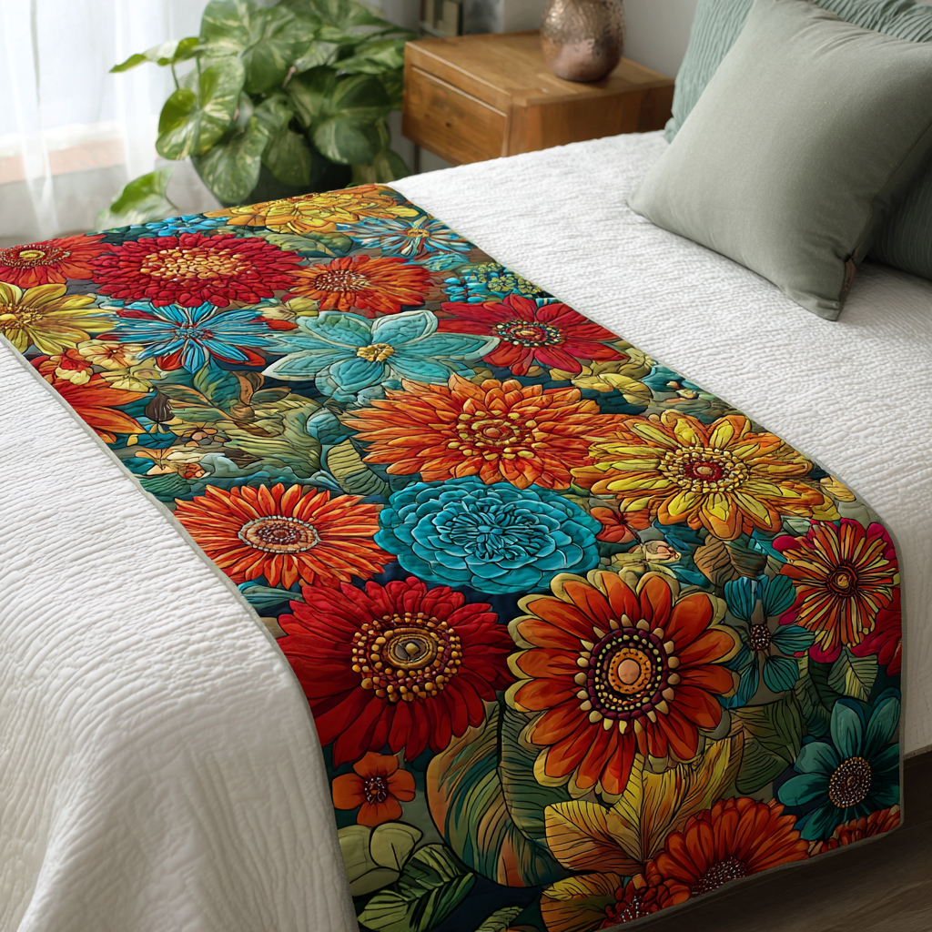 Bunte Blumenfreude Sonnenblume Bettläufer