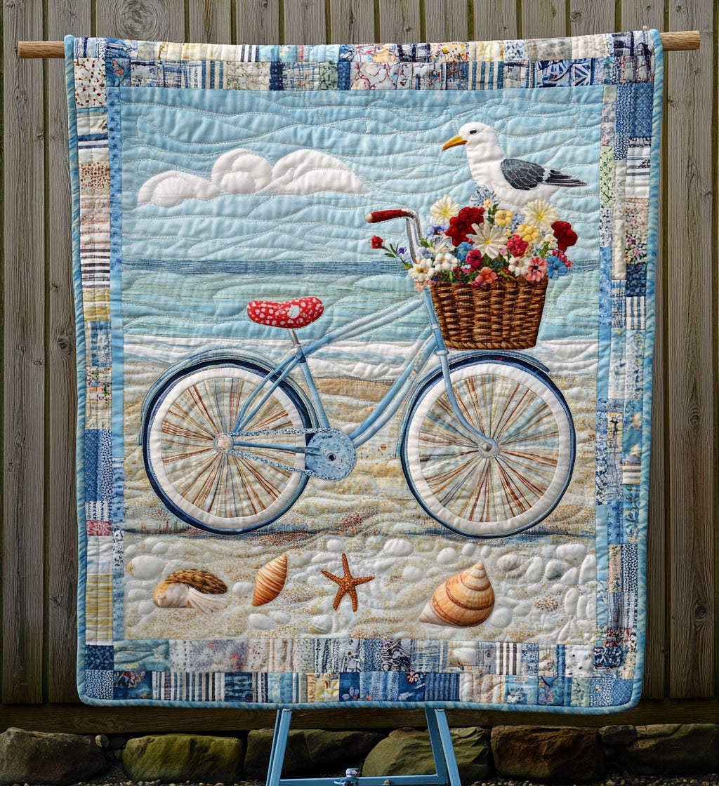 Fahrrad am Strand Kunst Wandbehang