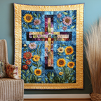Sonnenblumen Blütenkreuz Kunst Wandbehang