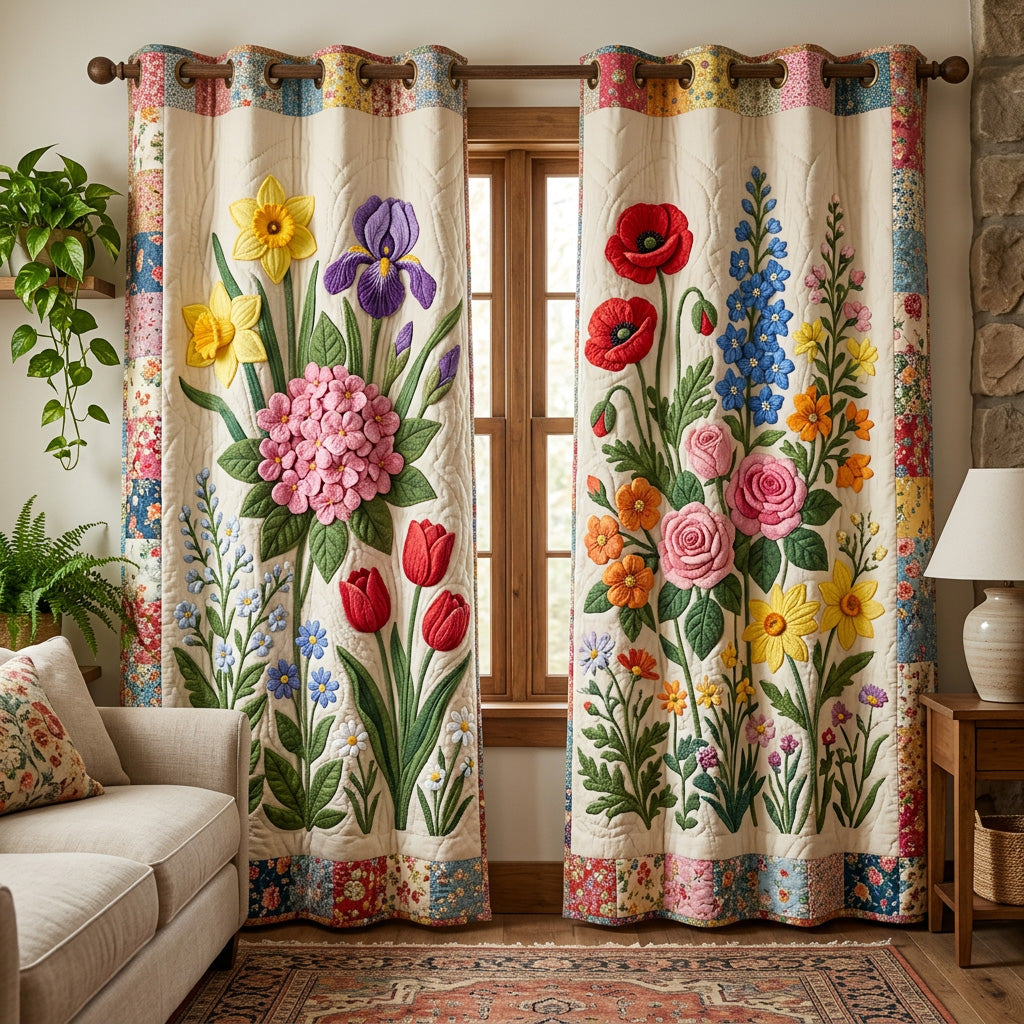 Blühende Blumensymphonie Vorhänge