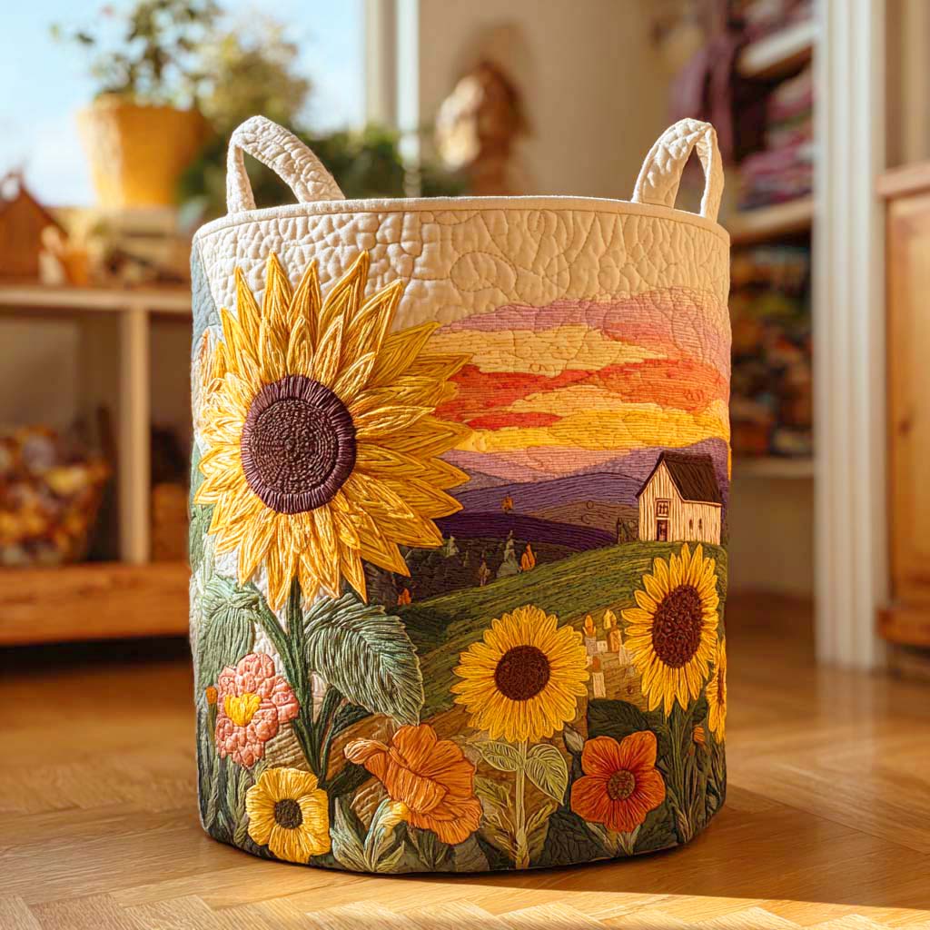 Traum von Sonnenblumen Wäschekorb