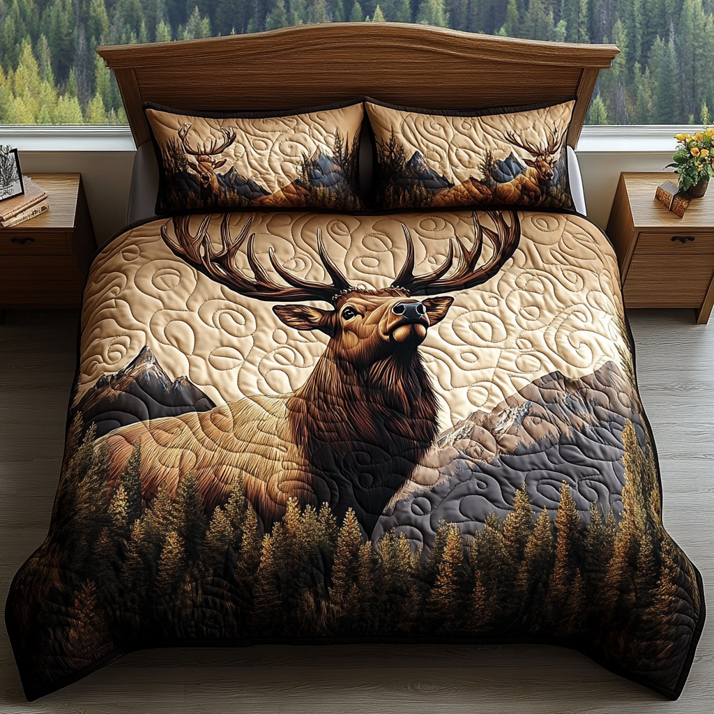 Schlafender Bär Waldtier 3-teiliges Bettwäsche-Set
