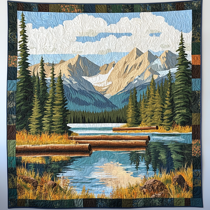 Wald und Bergsee Kunst Wandbehang