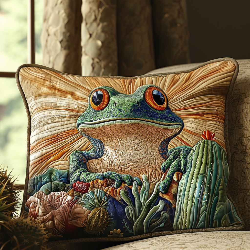 Frosch Kaktus Wüste Kissenbezug