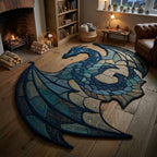 Eisblauer Drache Frostflügel Sonderform Decke