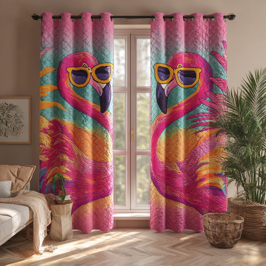 Funkiger Sonnenbrillen Flamingo Vorhänge