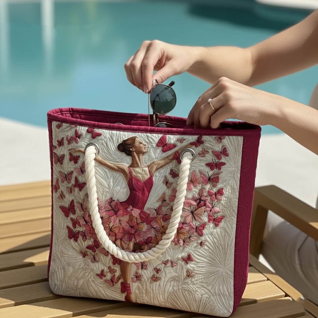 Strandtasche - Schmetterling im Tanz