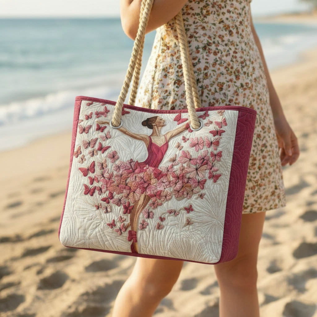 Strandtasche - Schmetterling im Tanz